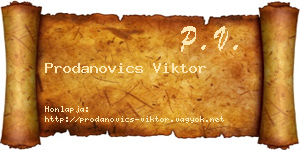 Prodanovics Viktor névjegykártya